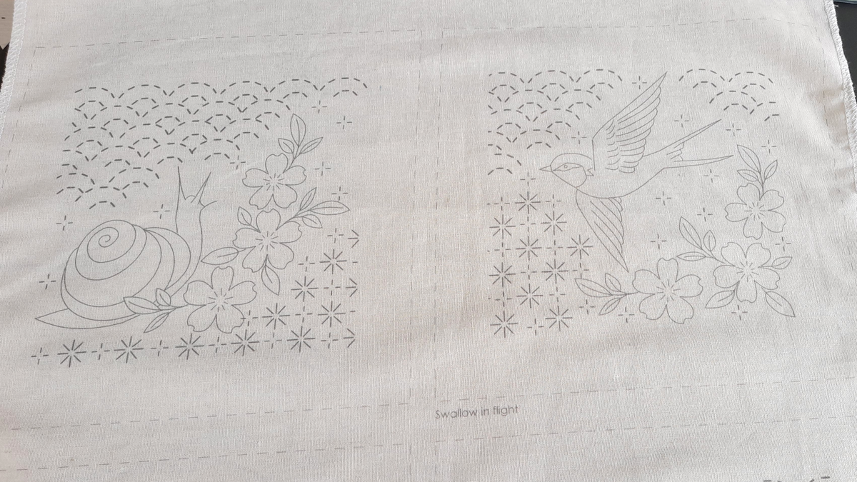 Blossom and Bloom 12 pre-printed embroidery stitchery designs cotton linen fabric panel