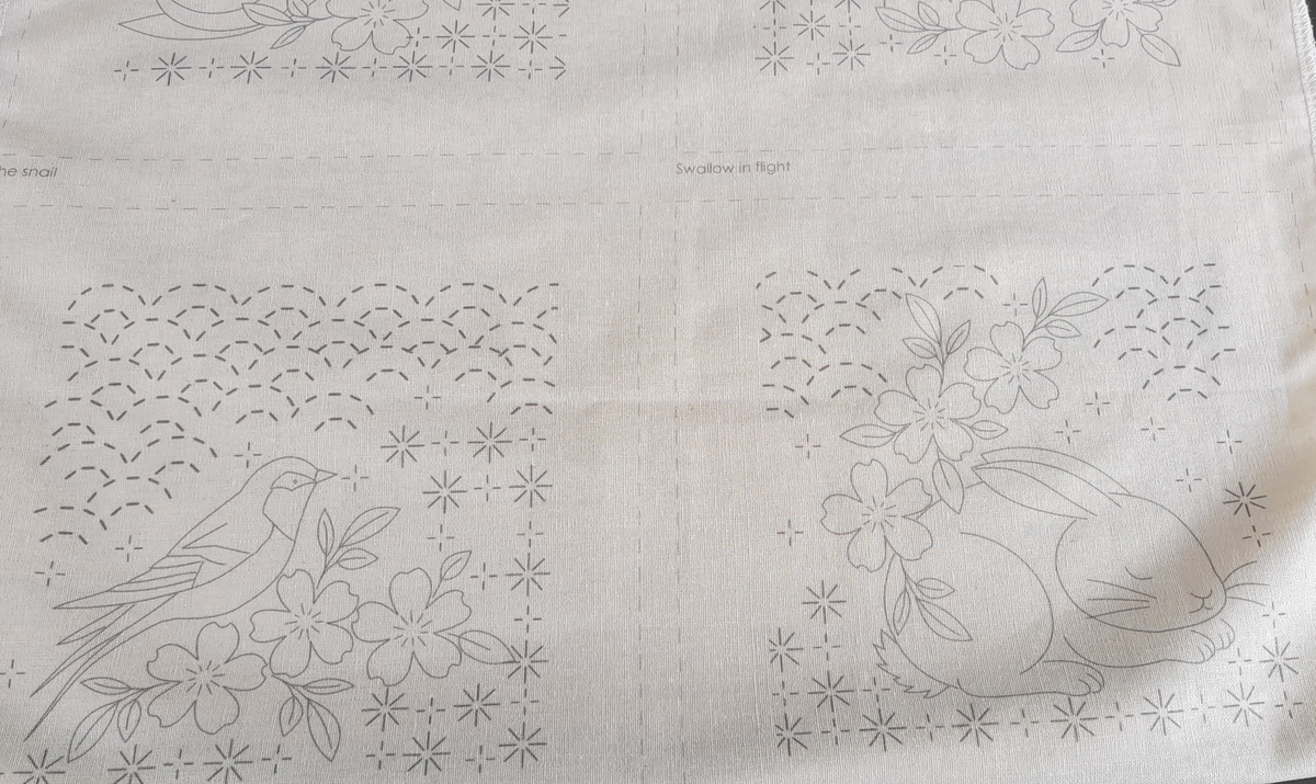 Blossom and Bloom 12 pre-printed embroidery stitchery designs cotton linen fabric panel