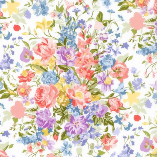 Liberty Tana Lawn Fat Eighth Bridgerton Bouquet Parade A floral cotton fabric