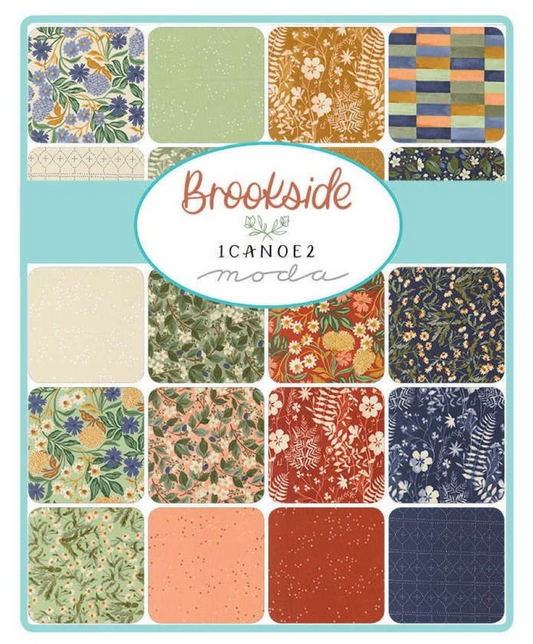 Moda Brookside 42, 2 1/2" Mini Charm Squares precut cotton quilt fabric 1 Canoe 2 design