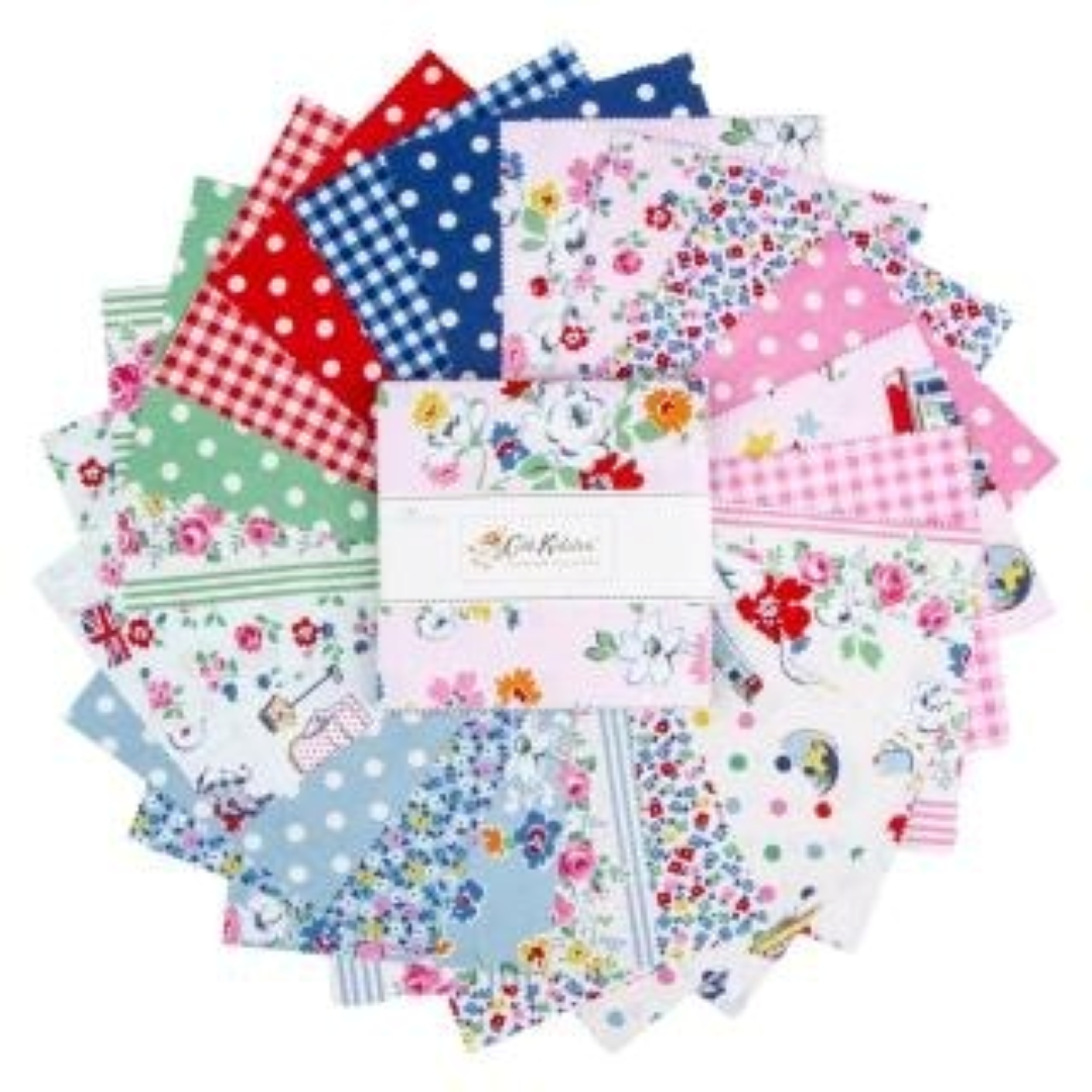 Cath Kidston Signature Collection 42, 5 inch squares cotton quilt fabric Riley Blake fabrics