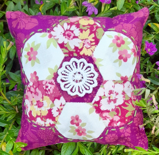 English Paper Pieced Flower Pincushion  - Class Kit