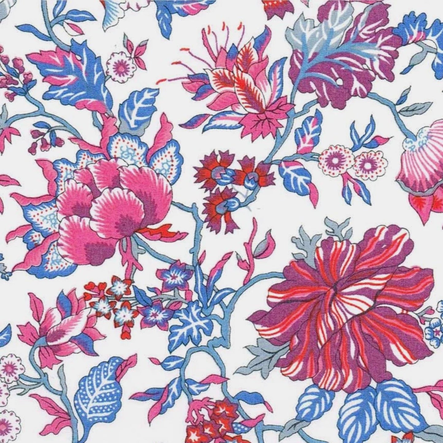 Liberty Tana Lawn Fat Quarter Christelle E blue red floral cotton fabric