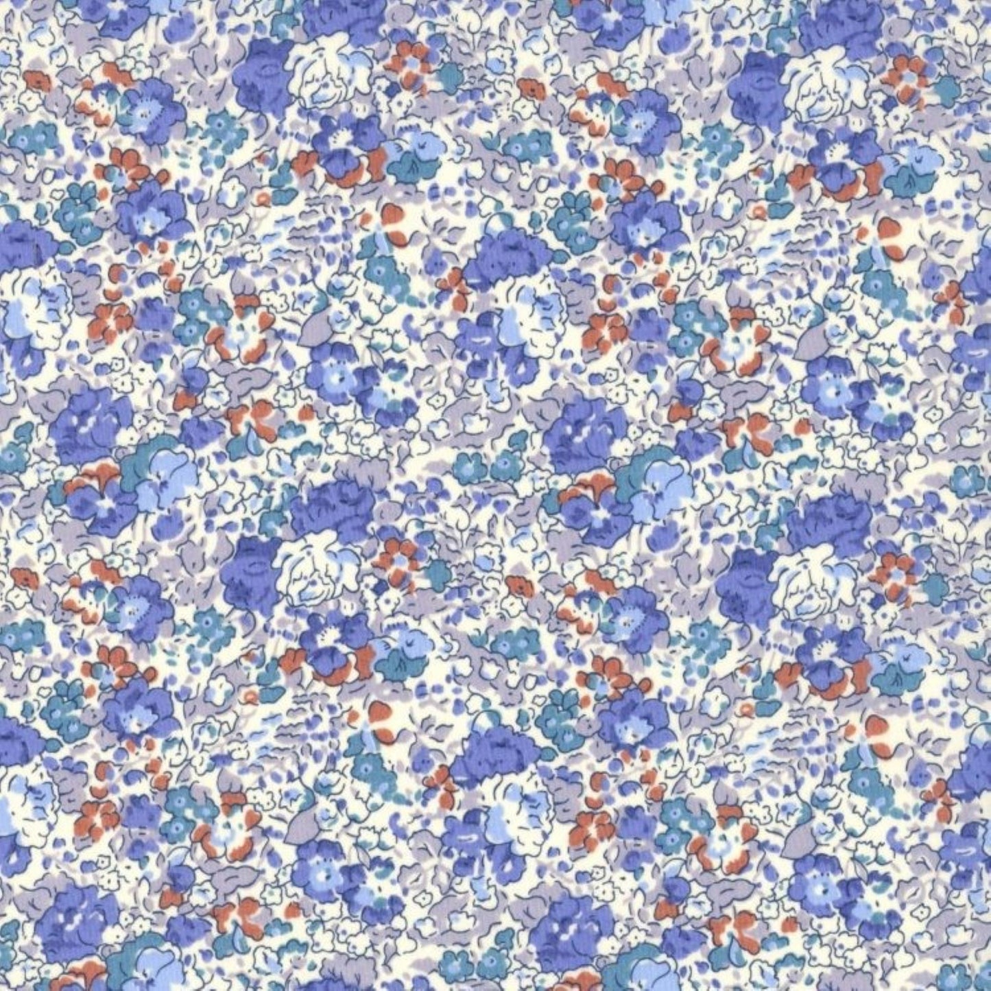 Liberty Tana Lawn Fat Quarter Claire Aude B organic blue floral cotton fabric