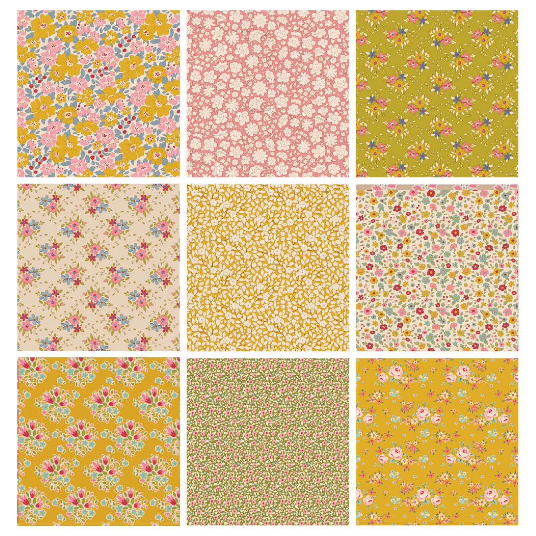 Tilda Creating Memories Spring bundle 9 Fat Quarters cotton quilt fabric