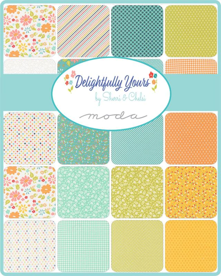 Moda Delightfully Yours 42, 2 1/2" Mini Charm Squares precut cotton quilt fabric Sheri & Chelsi