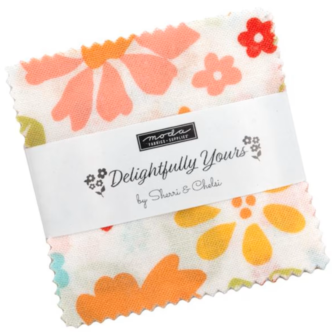 Moda Delightfully Yours 42, 2 1/2" Mini Charm Squares precut cotton quilt fabric Sheri & Chelsi