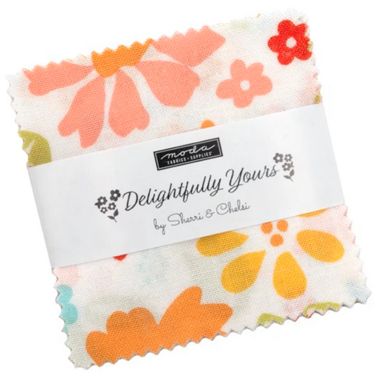 Moda Delightfully Yours 42, 2 1/2" Mini Charm Squares precut cotton quilt fabric Sheri & Chelsi