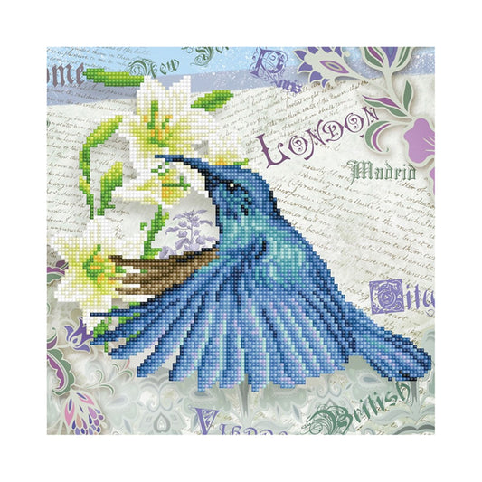 Hummingbird Travels bird postcards Diamond Dotz painting art kit 30.5 x 30.5cm