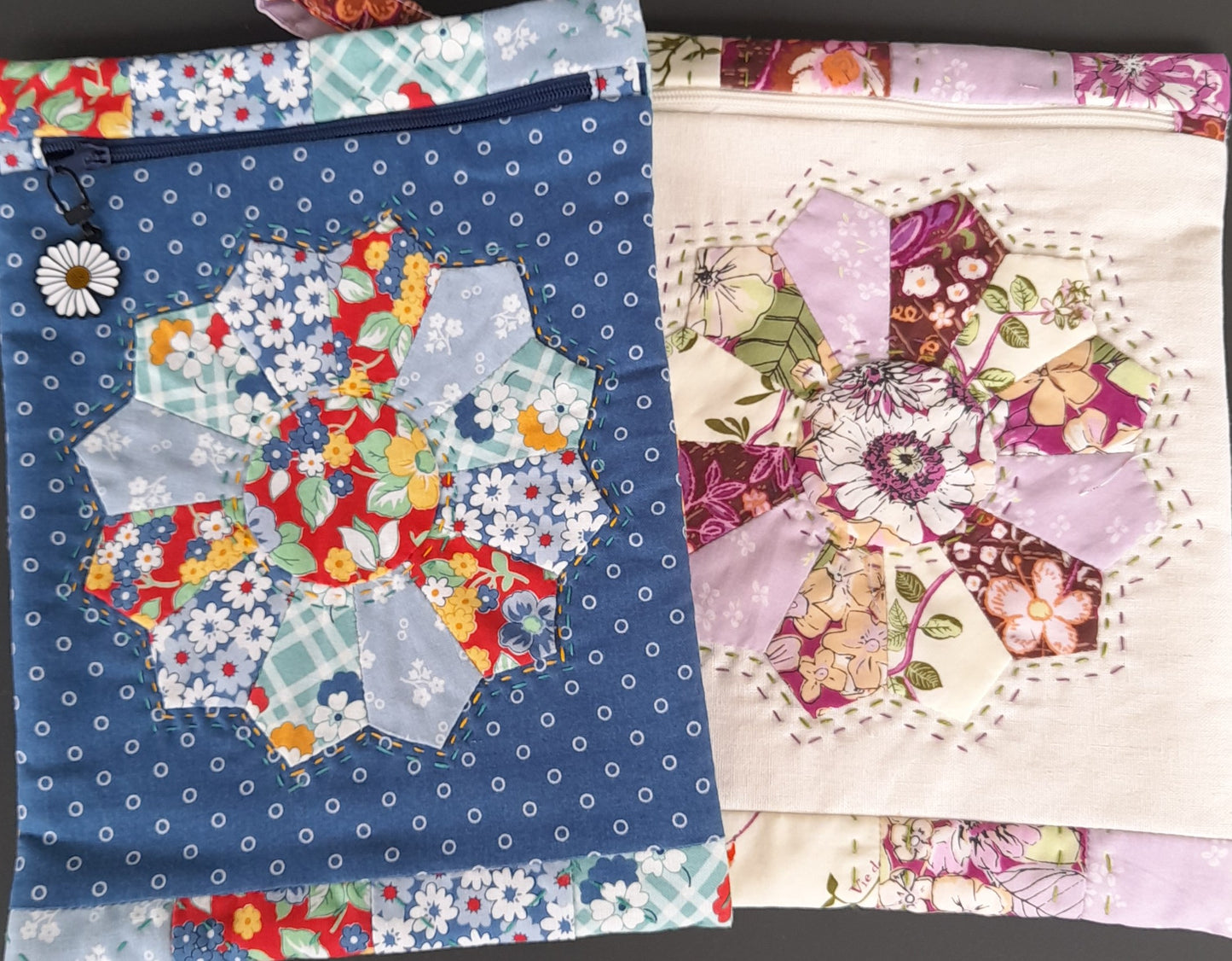 English Paper Pieced Dresden Flower Book Pouch - Kit