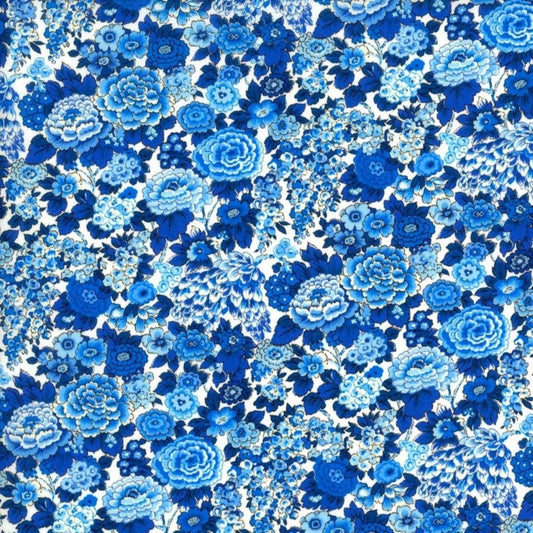 Liberty Tana Lawn Fat Quarter Elysian Day E blue floral cotton fabric