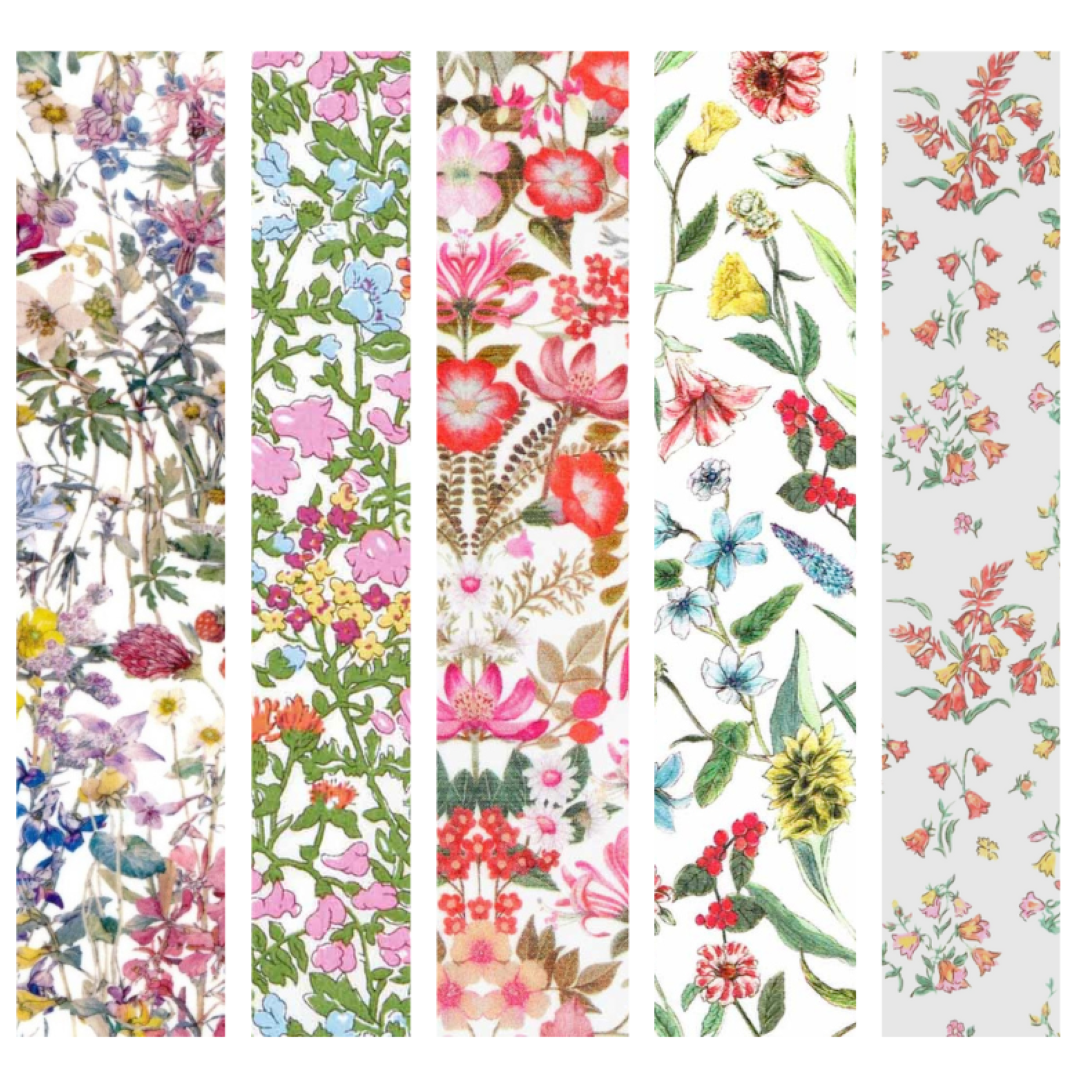 Liberty Tana lawn 5 Fat 16's, 10" x 13" - 25cm x 33cm cotton fabric Pack 5B