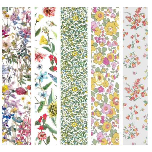 Liberty Tana lawn 5 Fat 16's, 10" x 13" - 25cm x 33cm cotton fabric Pack 5F