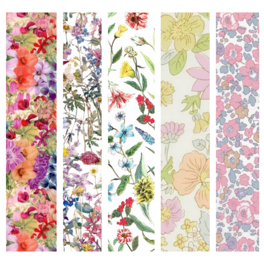 Liberty Tana lawn 5 Fat 16's, 10" x 13" - 25cm x 33cm cotton fabric Pack 5G