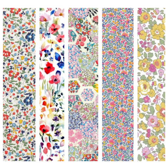 Liberty Tana lawn 5 Fat 16's, 10" x 13" - 25cm x 33cm cotton fabric Pack 5R