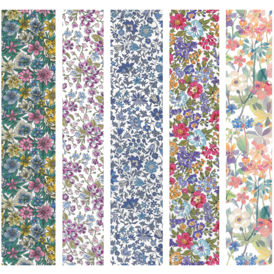 Liberty Tana lawn 5 Fat 16's, 10" x 13" - 25cm x 33cm cotton fabric Pack 5U