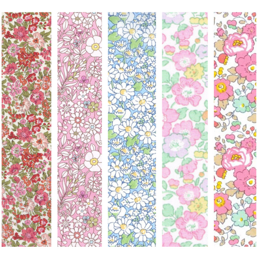 Liberty Tana lawn 5 Fat 16's, 10" x 13" - 25cm x 33cm cotton fabric Pack 5W