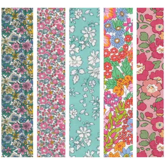 Liberty Tana lawn 5 Fat 16's, 10" x 13" - 25cm x 33cm cotton fabric Pack 5Z