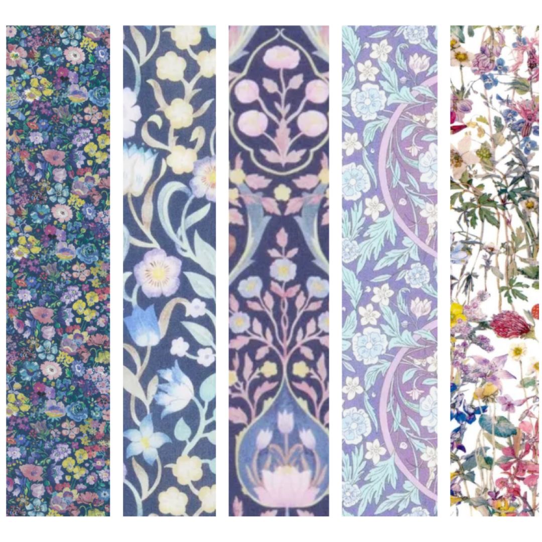 Liberty Tana lawn 5 Fat 16's, 10" x 13" - 25cm x 33cm cotton fabric Pack 6E