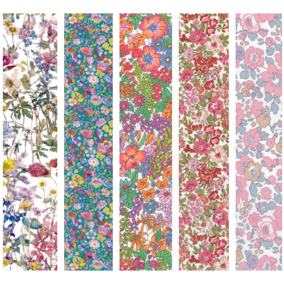 Liberty Tana lawn 5 Fat 16's, 10" x 13" - 25cm x 33cm cotton fabric Pack 6H