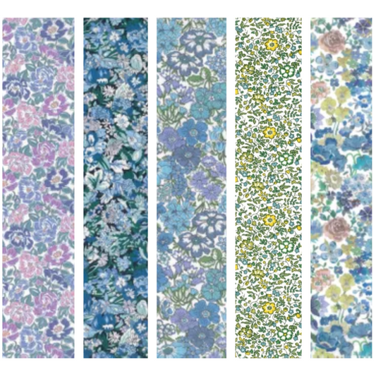 Liberty Tana lawn 5 Fat 16's, 10" x 13" - 25cm x 33cm cotton fabric Pack 6I