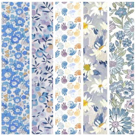 Liberty Tana lawn 5 Fat 16's, 10" x 13" - 25cm x 33cm cotton fabric Pack H4