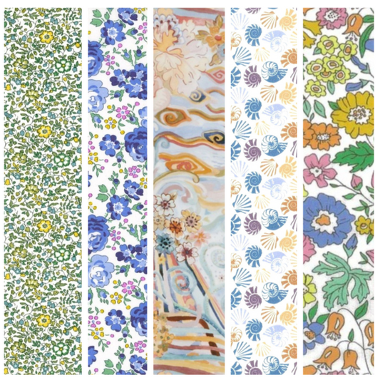 Liberty Tana lawn 5 Fat 16's, 10" x 13" - 25cm x 33cm cotton fabric Pack I4