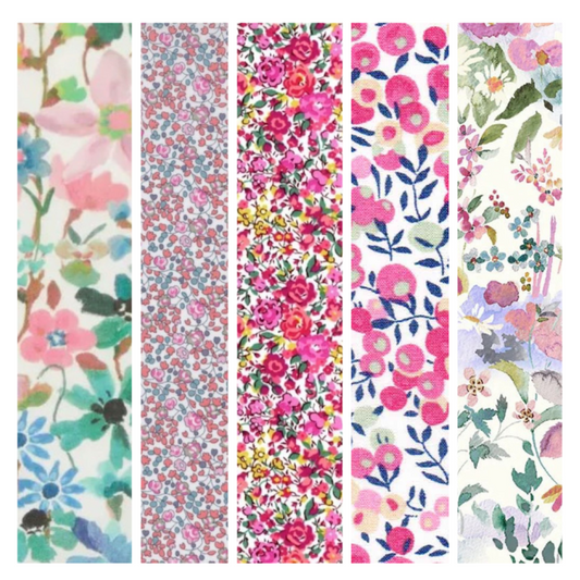 Liberty Tana lawn 5 Fat 16's, 10" x 13" - 25cm x 33cm cotton fabric Pack J4