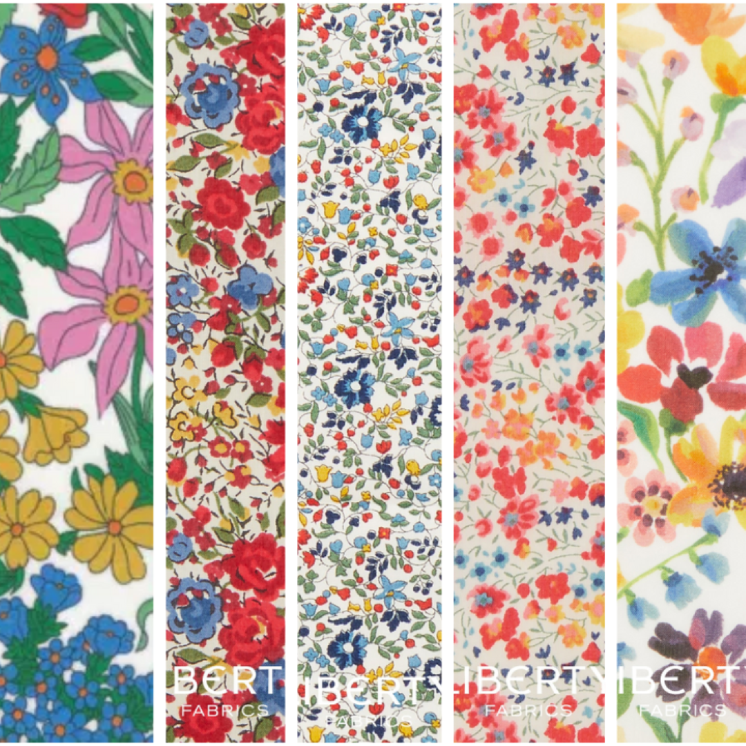 Liberty Tana lawn 5 Fat 16's, 10" x 13" - 25cm x 33cm cotton fabric Pack S4