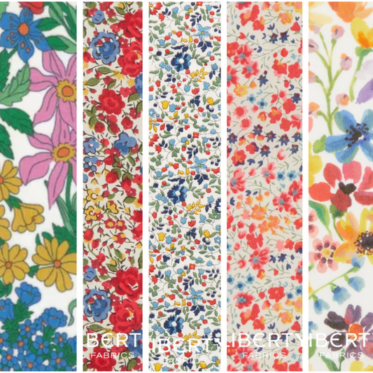 Liberty Tana lawn 5 Fat 16's, 10" x 13" - 25cm x 33cm cotton fabric Pack S4