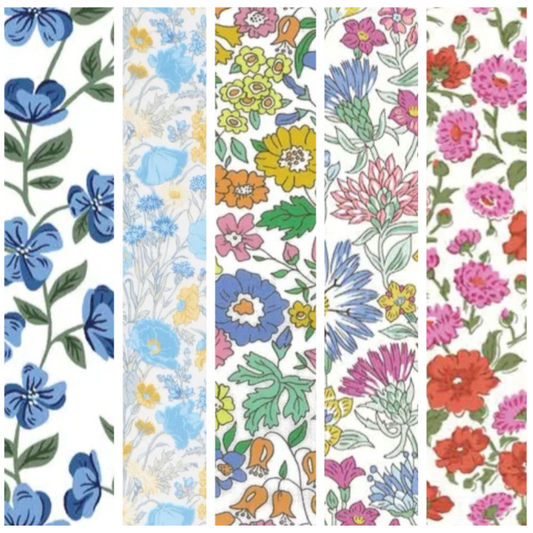 Liberty Tana lawn 5 Fat 16's, 10" x 13" - 25cm x 33cm cotton fabric Pack V3