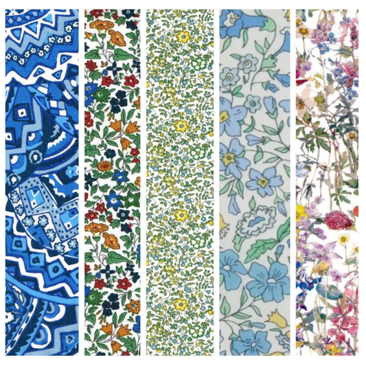 Liberty Tana lawn 5 Fat 16's, 10" x 13" - 25cm x 33cm cotton fabric Pack W4