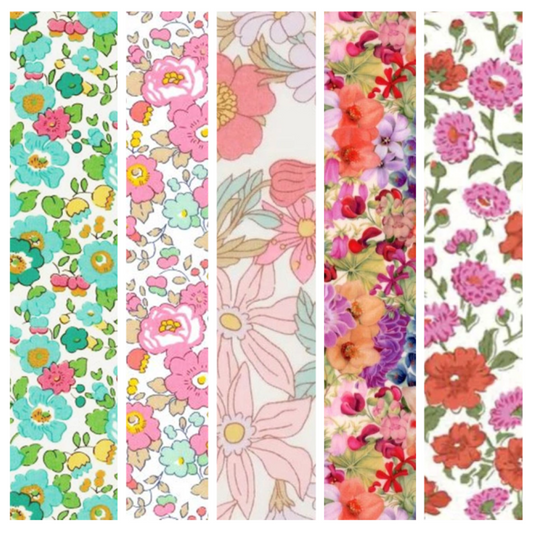 Liberty Tana lawn 5 Fat 16's, 10" x 13" - 25cm x 33cm cotton fabric Pack X3