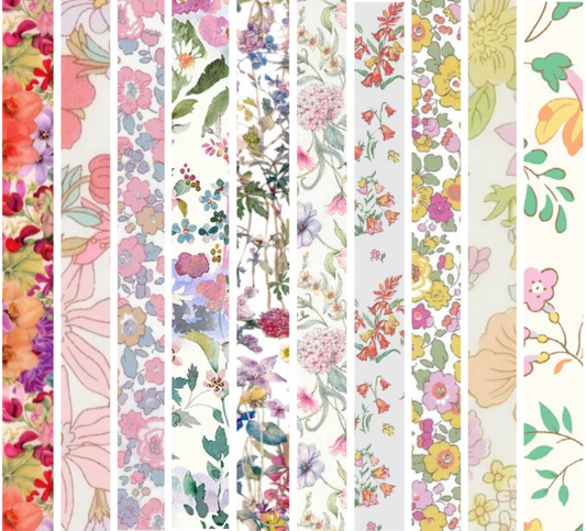 Liberty Tana lawn 10 Fat 32's, 6" x 10" - 15cm x 25cm cotton fabric Pack 5I