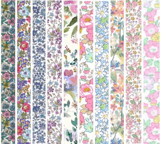 Liberty Tana lawn 10 Fat 32's, 6" x 10" - 15cm x 25cm cotton fabric Pack 5V