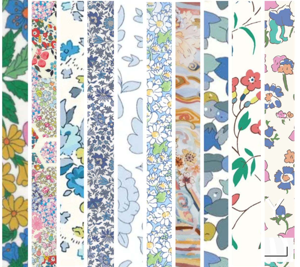 Liberty Tana lawn 10 Fat 32's, 6" x 10" - 15cm x 25cm cotton fabric Pack 6A