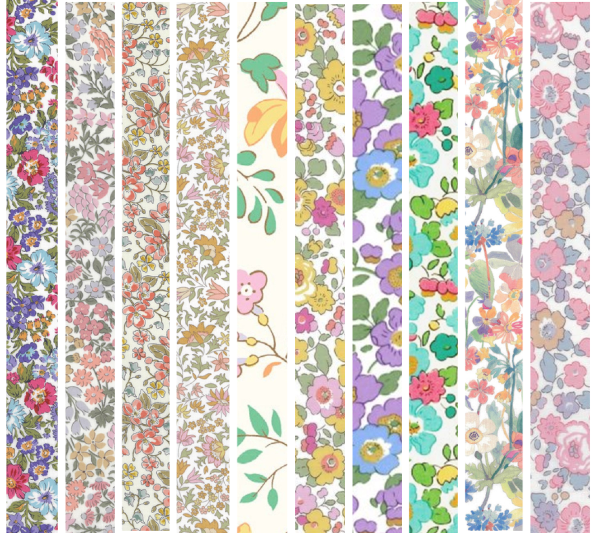 Liberty Tana lawn 10 Fat 32's, 6" x 10" - 15cm x 25cm cotton fabric Pack 6B