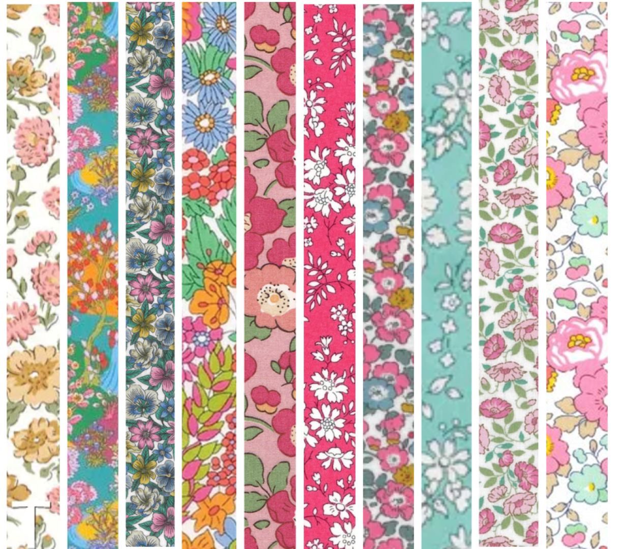 Liberty Tana lawn 10 Fat 32's, 6" x 10" - 15cm x 25cm cotton fabric Pack 6E