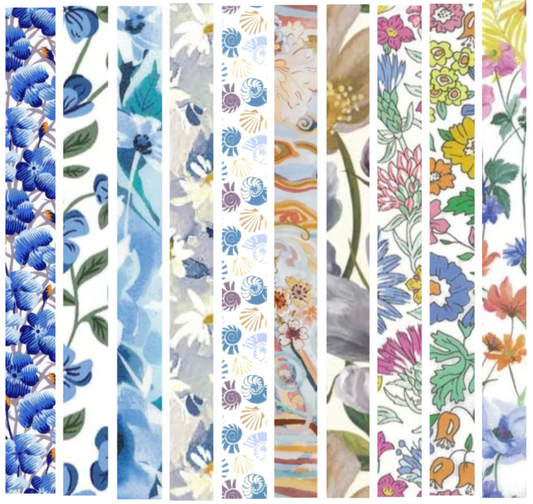 Liberty Tana lawn 10 Fat 32's, 6" x 10" - 15cm x 25cm cotton fabric Pack H4