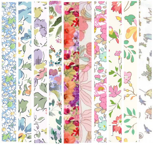 Liberty Tana lawn 10 Fat 32's, 6" x 10" - 15cm x 25cm cotton fabric Pack K4