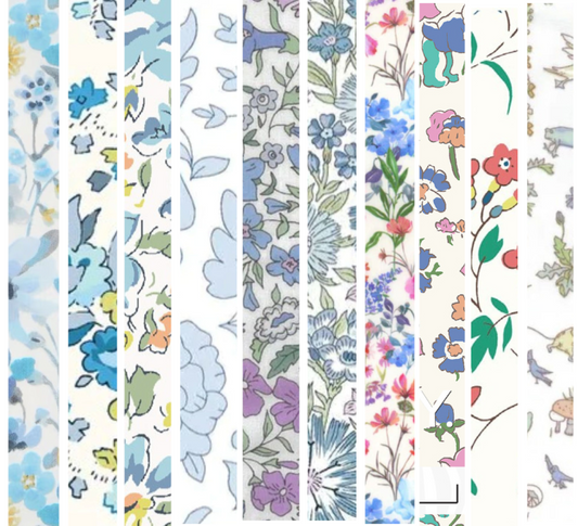 Liberty Tana lawn 10 Fat 32's, 6" x 10" - 15cm x 25cm cotton fabric Pack N4