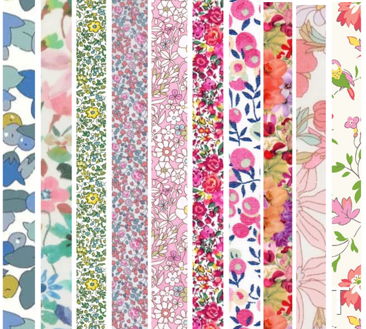 Liberty Tana lawn 10 Fat 32's, 6" x 10" - 15cm x 25cm cotton fabric Pack W4