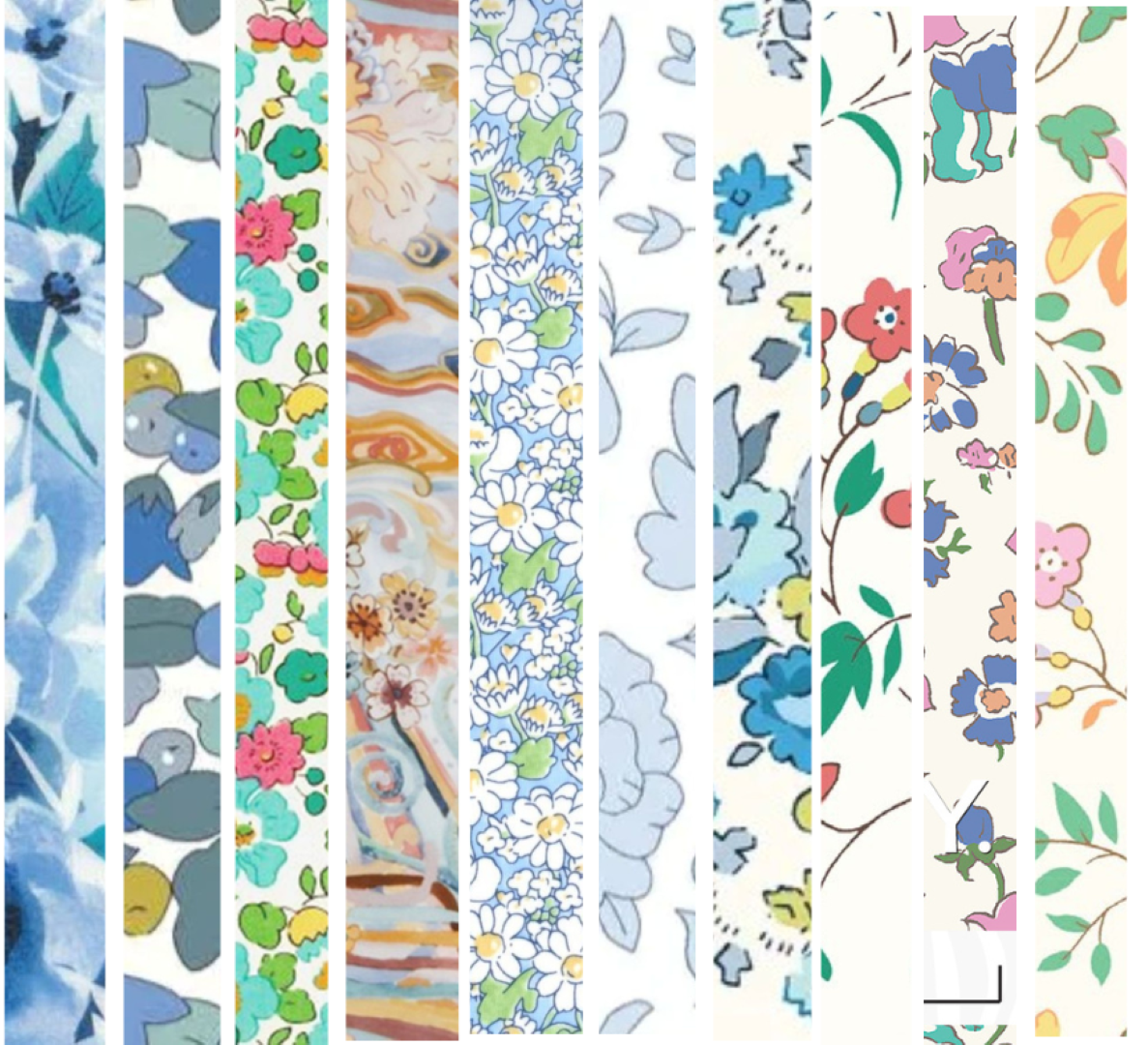 Liberty Tana lawn 10 Fat 32's, 6" x 10" - 15cm x 25cm cotton fabric Pack X4