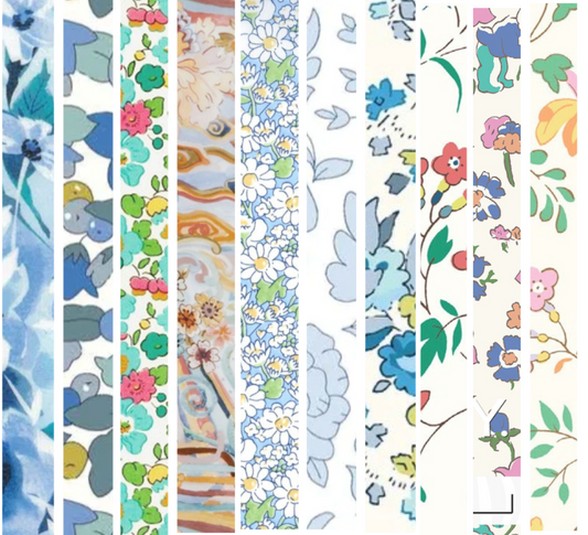 Liberty Tana lawn 10 Fat 32's, 6" x 10" - 15cm x 25cm cotton fabric Pack X4