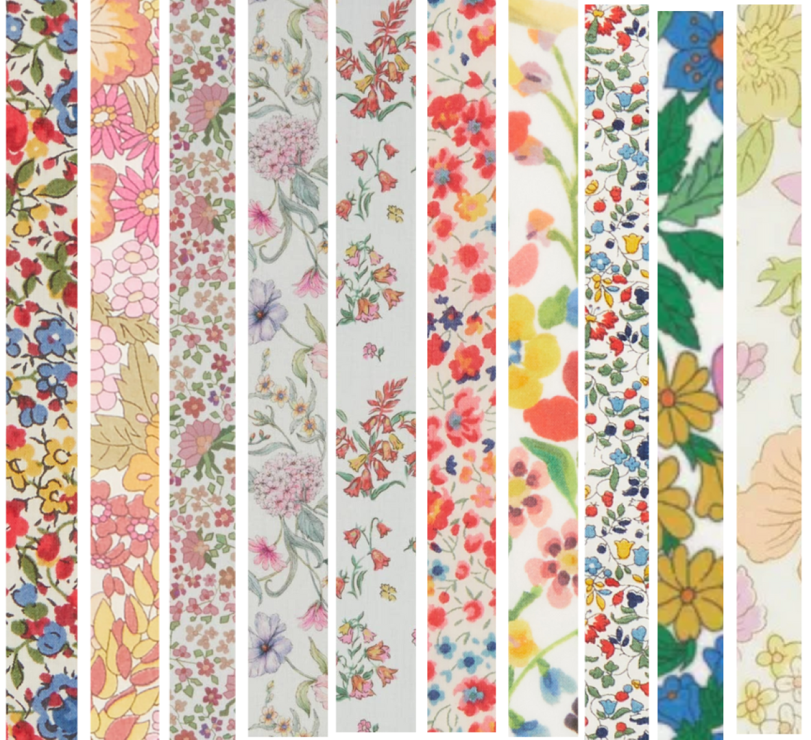 Liberty Tana lawn 10 Fat 32's, 6" x 10" - 15cm x 25cm cotton fabric Pack Z4