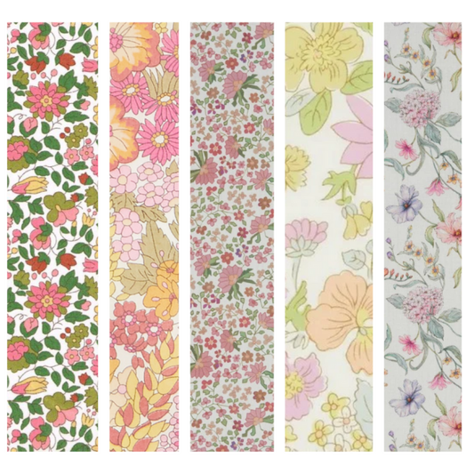 Liberty Tana lawn 5 Fat 16's, 10" x 13" - 25cm x 33cm cotton fabric Pack 5A