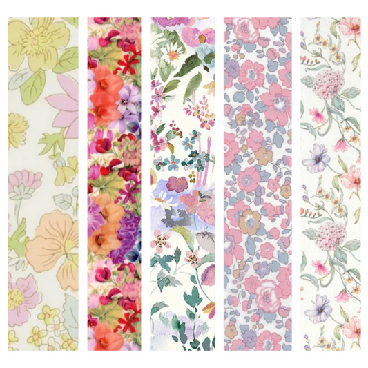 Liberty Tana lawn 5 Fat 16's, 10" x 13" - 25cm x 33cm cotton fabric Pack 5E