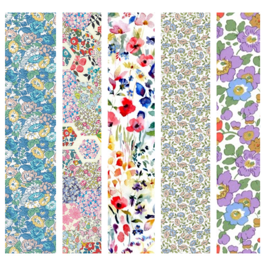 Liberty Tana lawn 5 Fat 16's, 10" x 13" - 25cm x 33cm cotton fabric Pack 5J