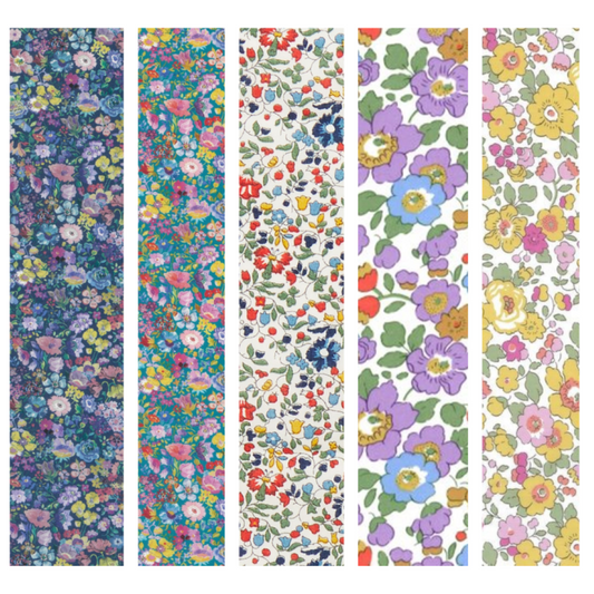 Liberty Tana lawn 5 Fat 16's, 10" x 13" - 25cm x 33cm cotton fabric Pack 5L