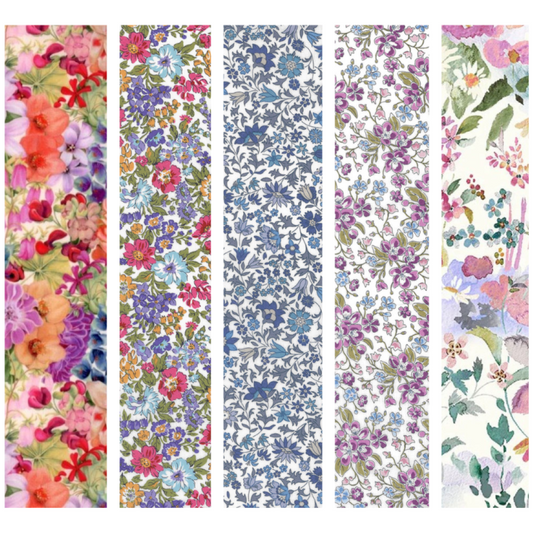 Liberty Tana lawn 5 Fat 16's, 10" x 13" - 25cm x 33cm cotton fabric Pack 5X